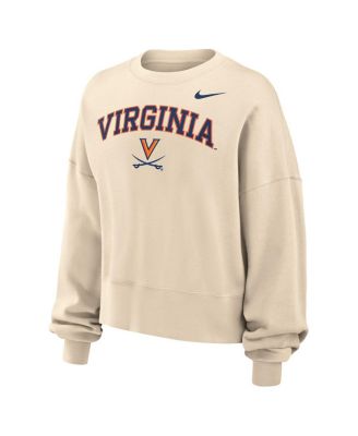 Women's Natural Virginia Cavaliers Phoenix Fleece Oversized Cropped Sweatshirt