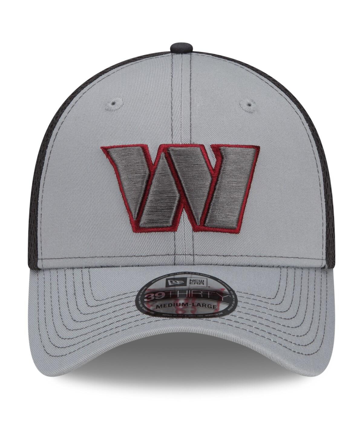 New Era Men'sâ Gray/graphite Washington Commanders Grayed Out Neo 2 39thirty Flex Hat In Gray