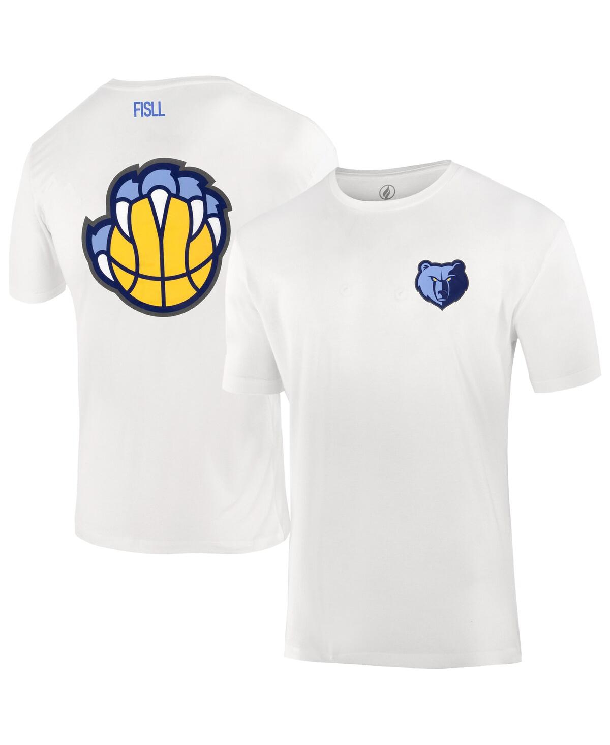 Fisll Men's And Women'sâ White Memphis Grizzlies Burst Logo T-shirt In White