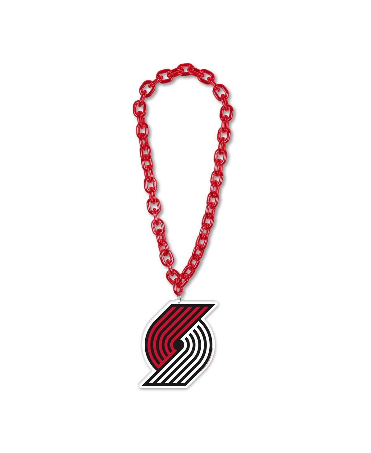 Wincraft Portland Trail Blazers Big Chain Logo Necklace In Red