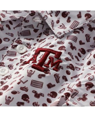 Baby Boys and Girls Maroon Texas A&M Aggies Tom Allover Print Performance Polo Bodysuit