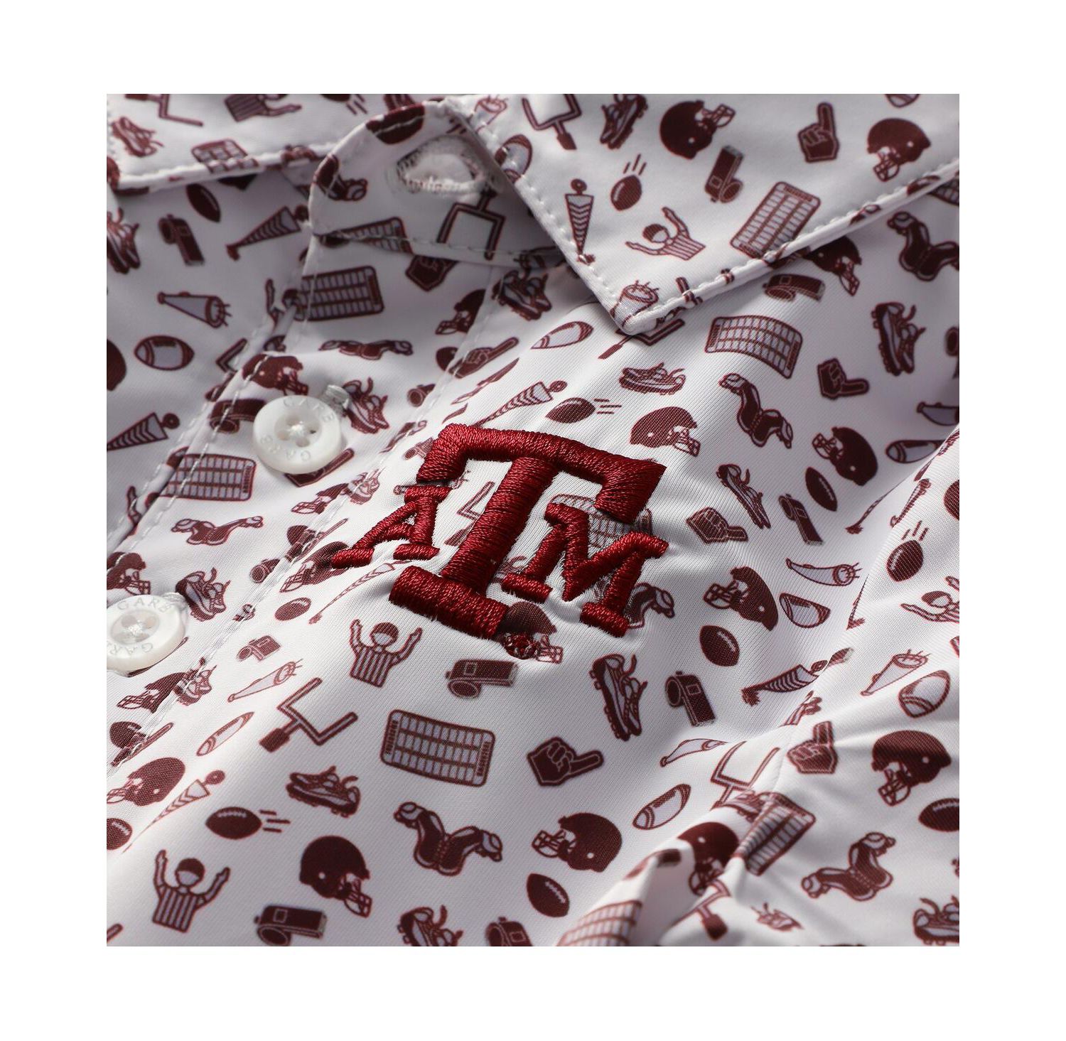 Baby Boys and Girls Maroon Texas A&M Aggies Tom Allover Print Performance Polo Bodysuit