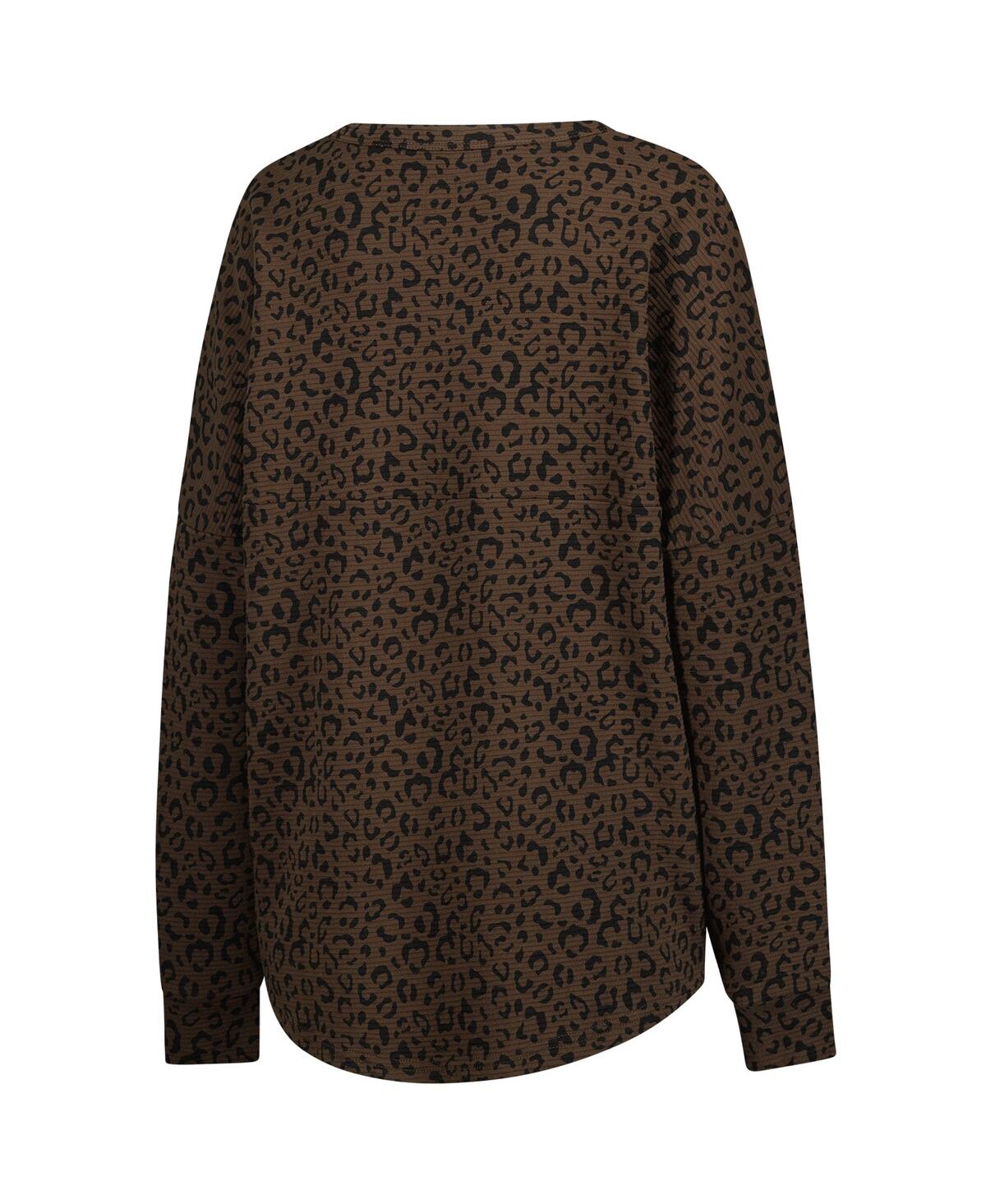 Gameday Couture Women's Brown Michigan Wolverines Leopard Oversized Sweatshirt In Brown