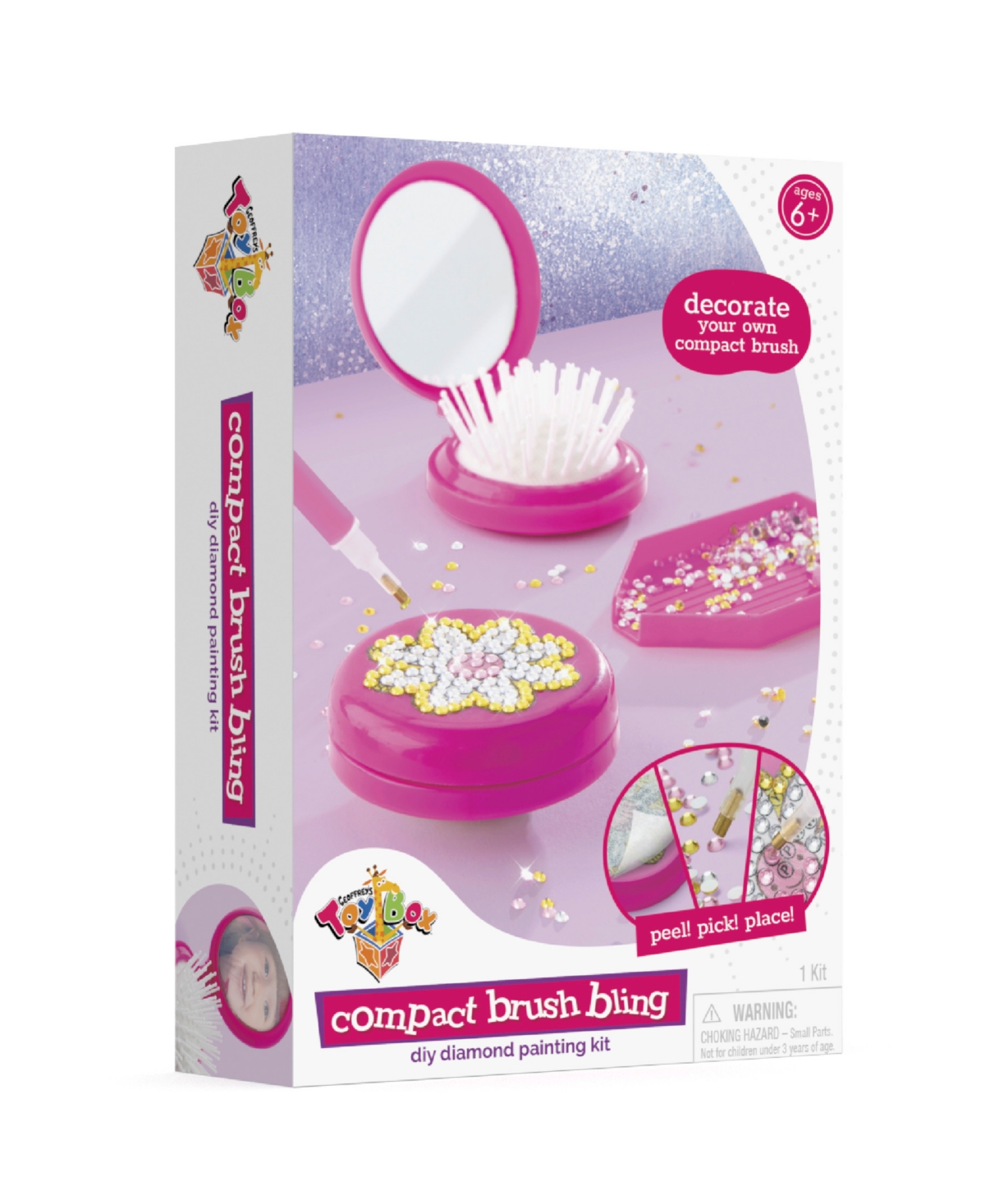 Geoffrey's Toy Box Compact Brush Bling Do It Yourself Diamond Painting Kit