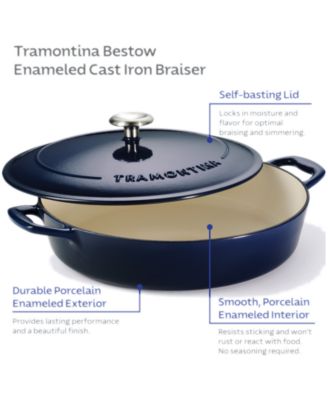 Bestow 4-Quart Cast Iron Enameled Braiser with Lid