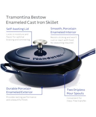 Bestow 10-Inch Cast Iron Enameled Skillet with Lid