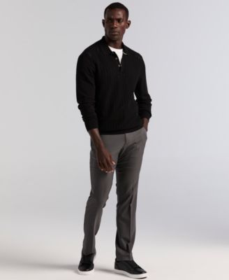Men's Textured Front Polo Sweater