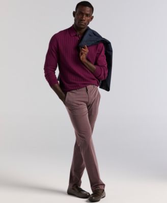 Men's Textured Front Polo Sweater