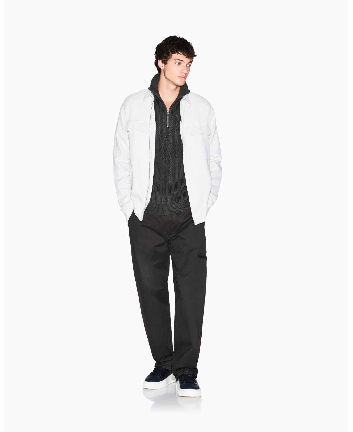 Мужской свитер A|X Armani Exchange Ribbed Quarter Zip — фото 2
