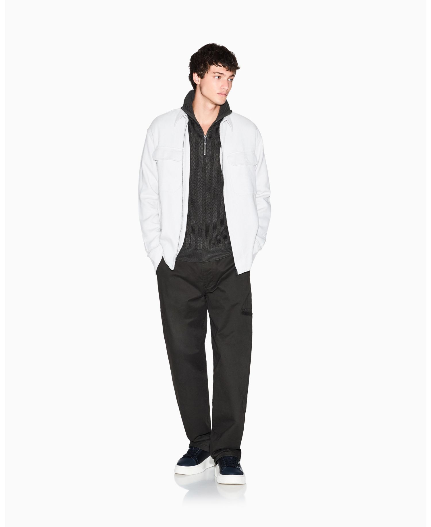 Men's Ribbed Quarter Zip Sweater