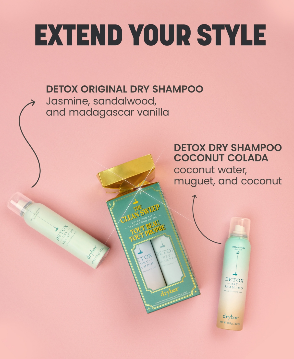 Drybar 2-pc. Clean Sweep Detox Dry Shampoo Duo Set In Green