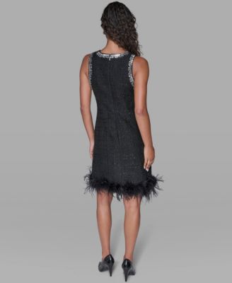 Women's V-Neck Embellished Shift Dress