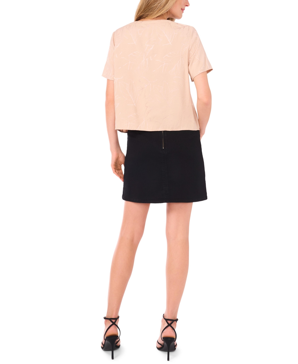 Vince Camuto Women's Short Sleeve Crew Neck Top