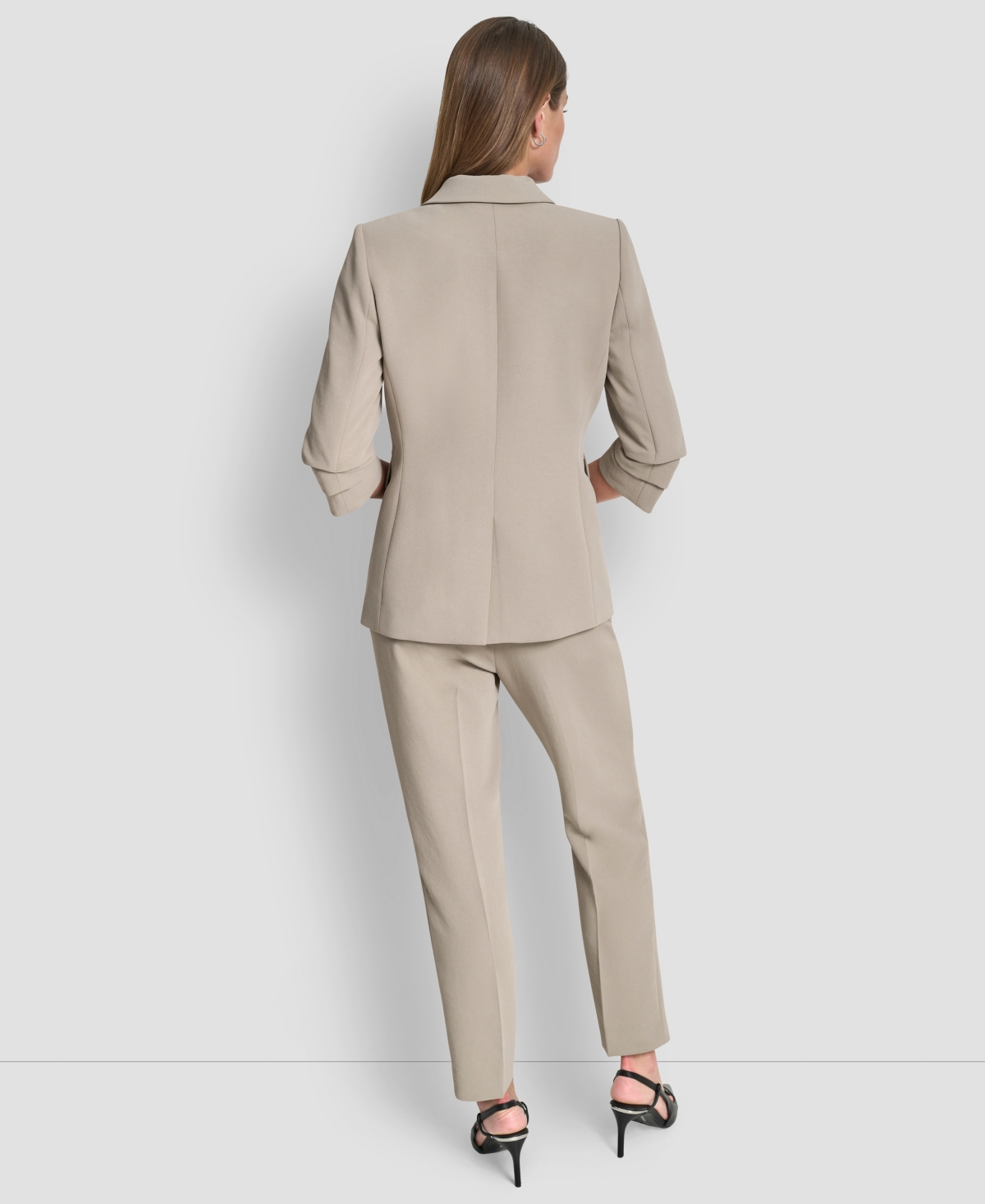 Dkny Women's One Button 3/4-sleeves Blazer In Gray