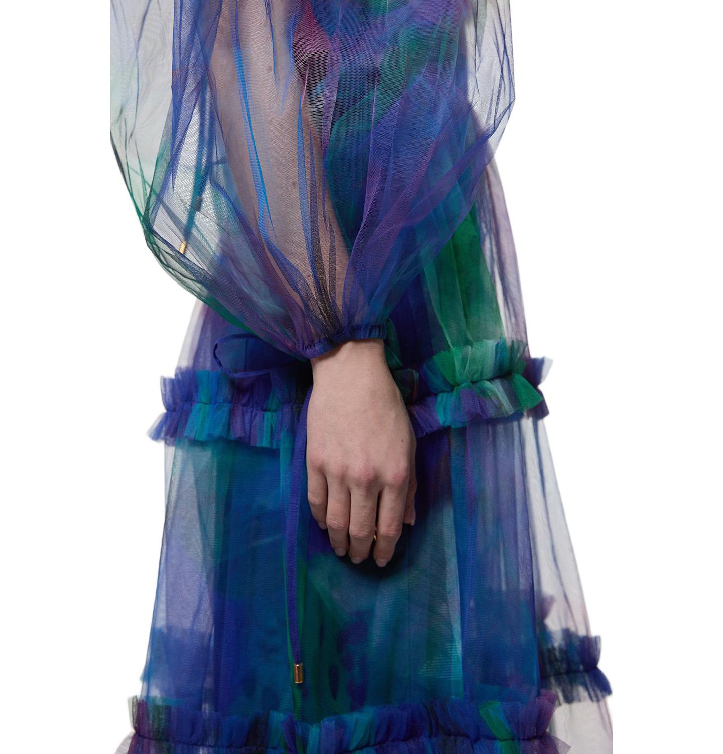 Женское платье Karen Millen Dark Floral Plunge Maxi, цвет: Синий — фото 3