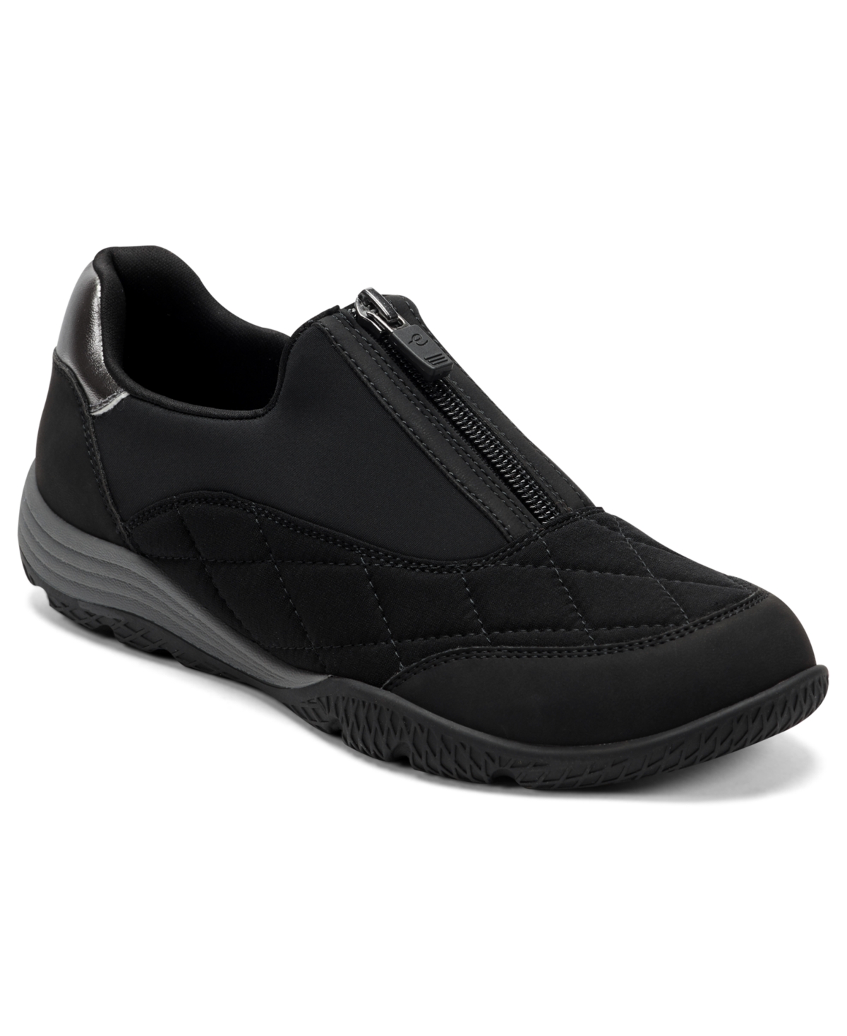Easy Spirit Women's Barron Round Toe Front Zip Casual Sneakers In Black