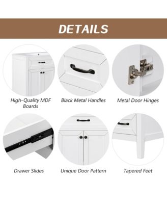 36" Bathroom Vanity, Cabinet Base Only, Bathroom Cabinet with Drawers, Solid Frame and MDF Board