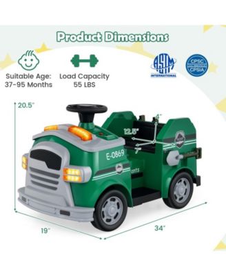 12V Toddler Fire Toy Car with Shovel and Wrench for Ages 37-95 Months