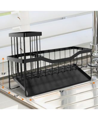 Stainless Steel Sink Caddy &amp;#x2013; Sponge and Brush Holder with Self-Draining Tray