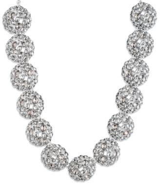 Givenchy - Glass Stone Silver-Tone Drama Cluster Collar Necklace