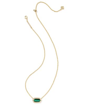 Imitation Pearl 14k Gold Plated Over Brass Elisa Bezel Short Pendant Necklace