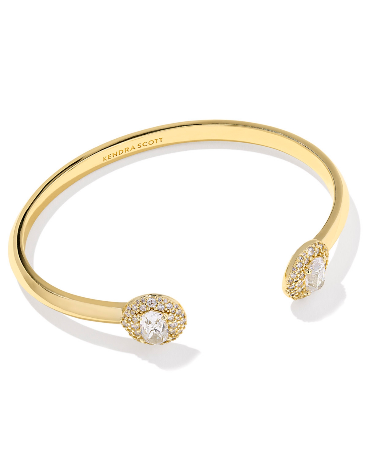 Kendra Scott Cubic Zirconia 14k Gold Plated Over Brass Bella Cuff Bracelet In Gold