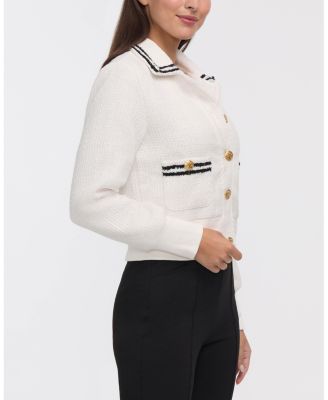 Women's Boucle Jacket with Tweed Trim