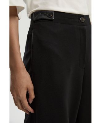 Women's Ponte PU Wide Leg Pants.