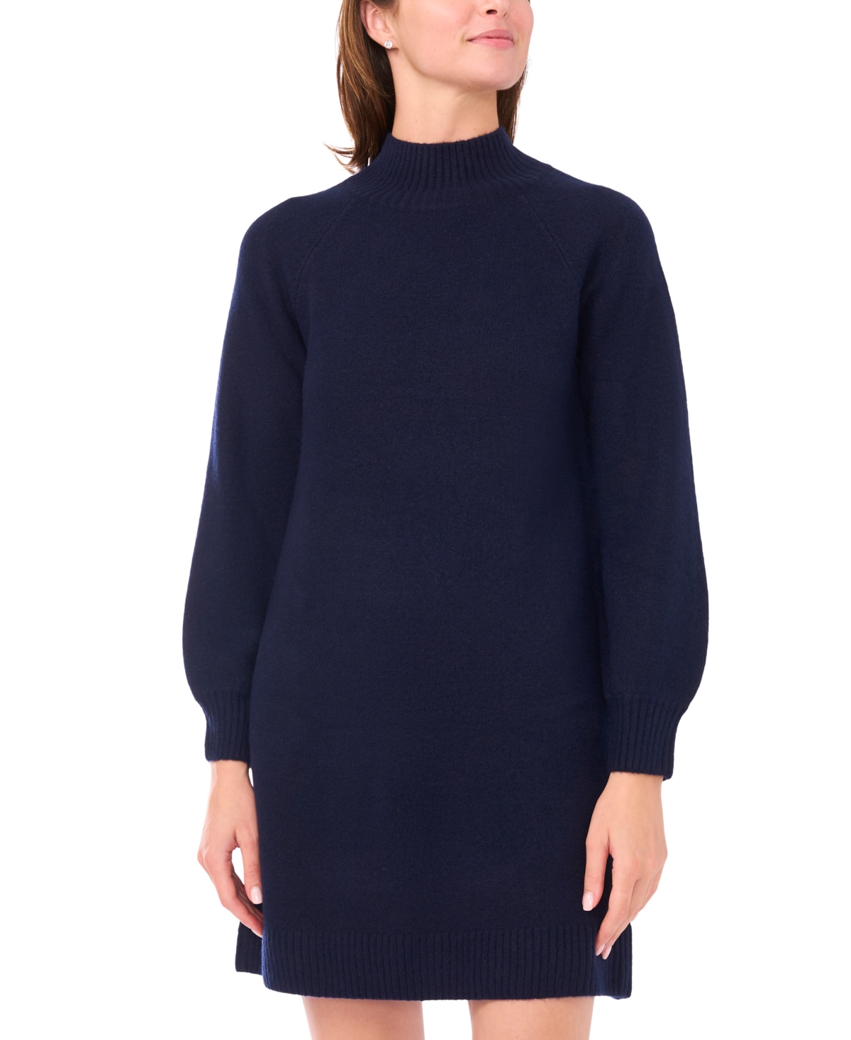 Msk Women's Long Sleeve Turtle Neck Dress