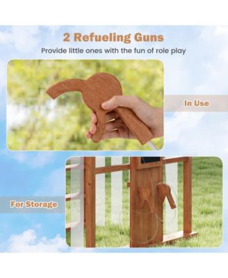 Kids Gas Station Playhouse with Gas Refueling Guns for Aged 3+