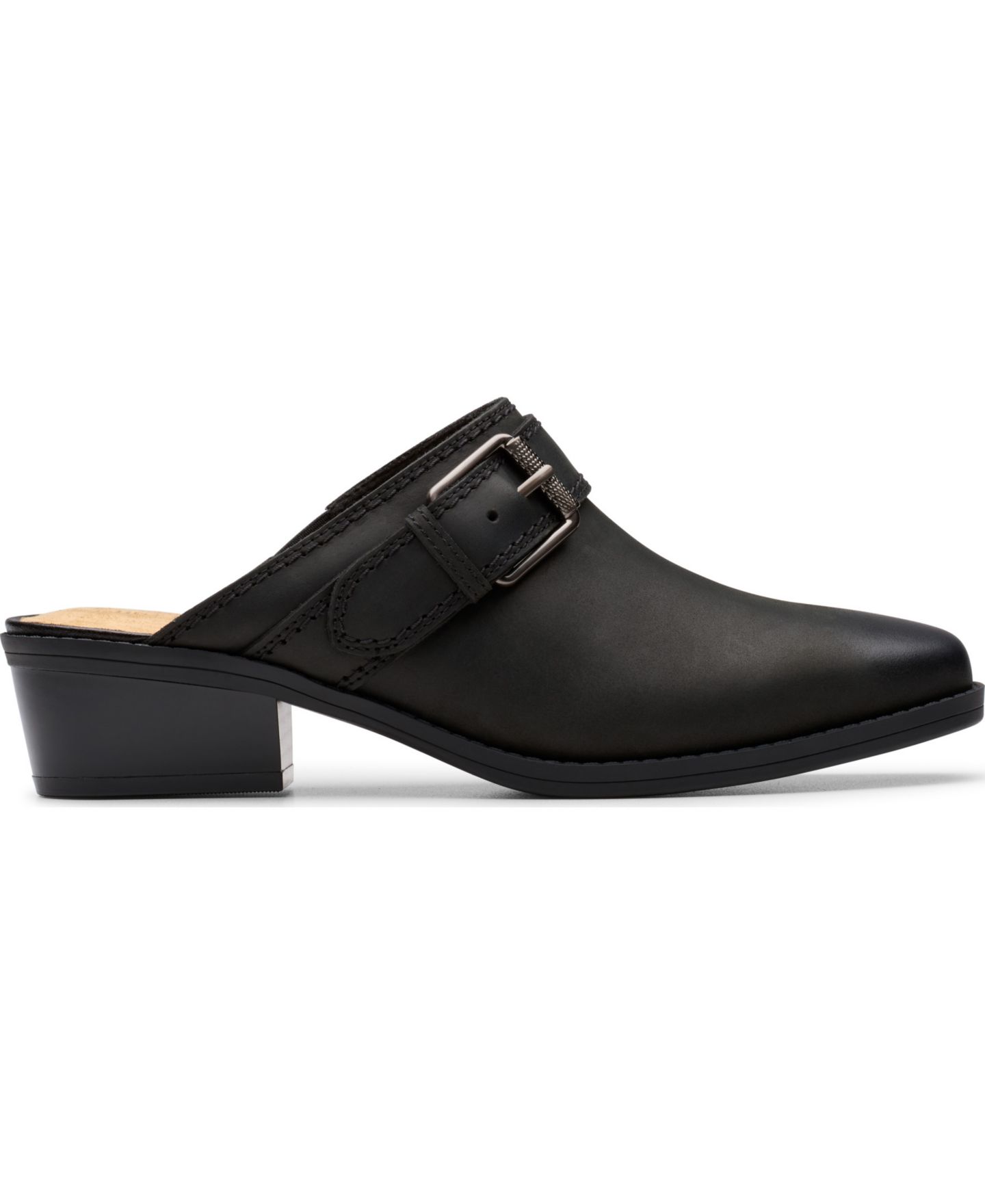 Женские сабо Clarks Danyelle Mist Slip-On Mules, цвет: Чёрный кожаный — фото 2