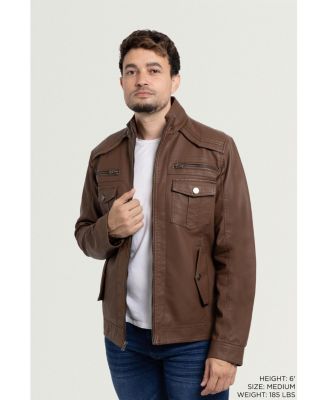 Men's Utility Jacket With Faux Shearling Lining