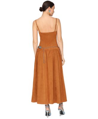 Women's Drop Waist Sweetheart Neck Maxi Dress