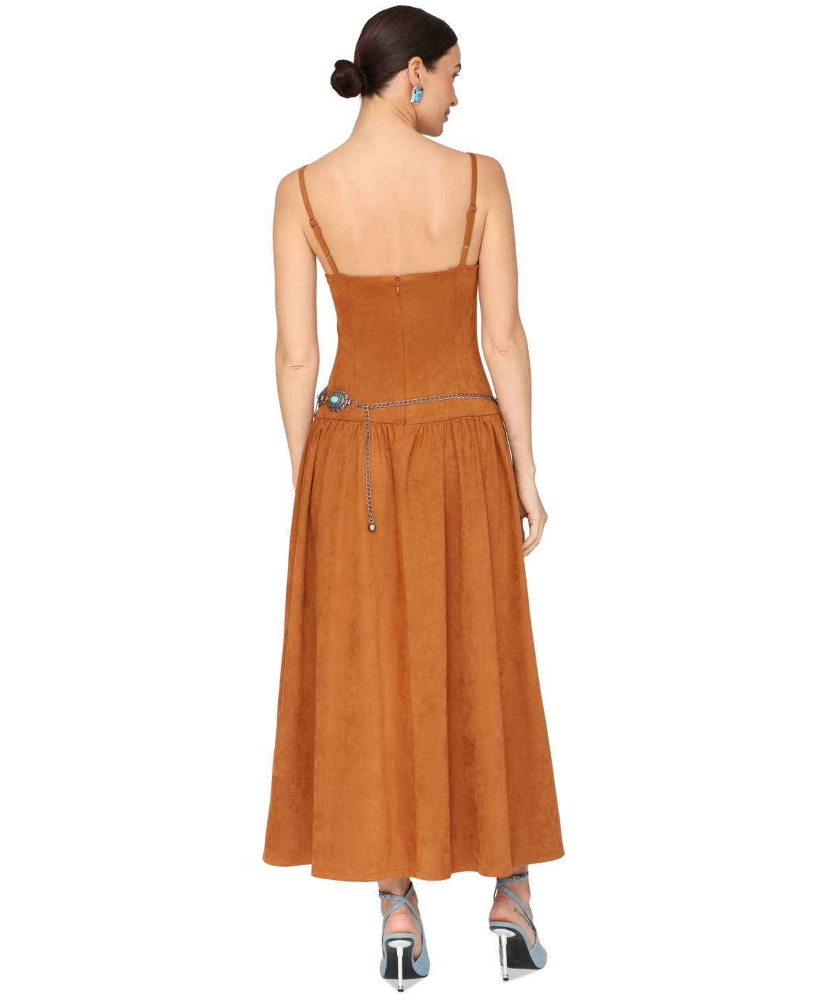 Avec Les Filles Women's Drop Waist Sweetheart Neck Maxi Dress In Multi