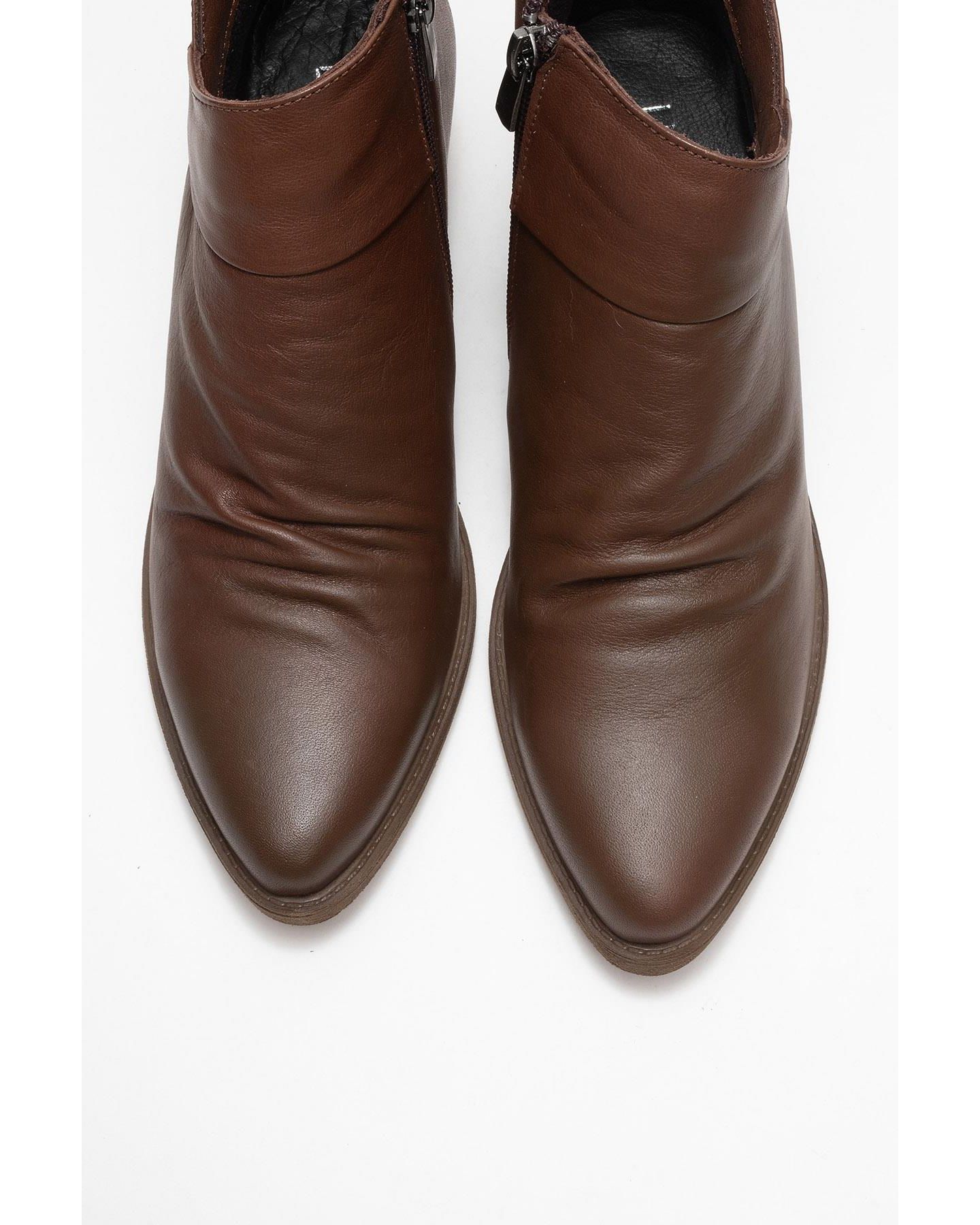Женские ботинки Forever & Always Shoes Rule Leather Chunky Boot, цвет: Коричневый кожаный — фото 2