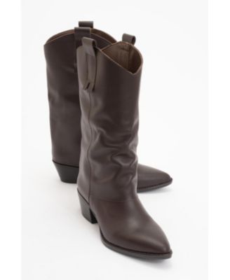 Teodora Leather Block Heel Boot (Women)