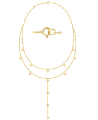 White Diamond Necklace (1/4 ct. t.w.) in 14k Gold Plating with Sterling Silver