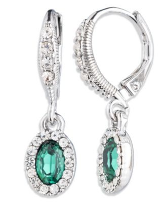 Crystal Stone Silver and Gold-Tone Drama Drop Earrings