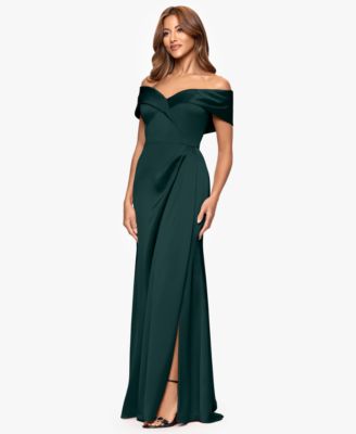Petite Off-The-Shoulder A-Line Long Dress