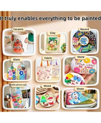 60 Colors Acrylic Paint Pens, Water-Based Ink Markers, for Canvas, Rock Painting, Wood, Glass, Metal, Ceramic, Stone