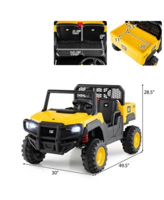 24V Ride On Dump Truck Licensed Caterpillar 2-Seater Kids Car with Remote Control