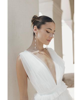 Carmela Bezel Crystal Drop Earrings