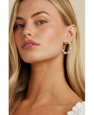 Marin Pearl Wrapped Hoop Earrings
