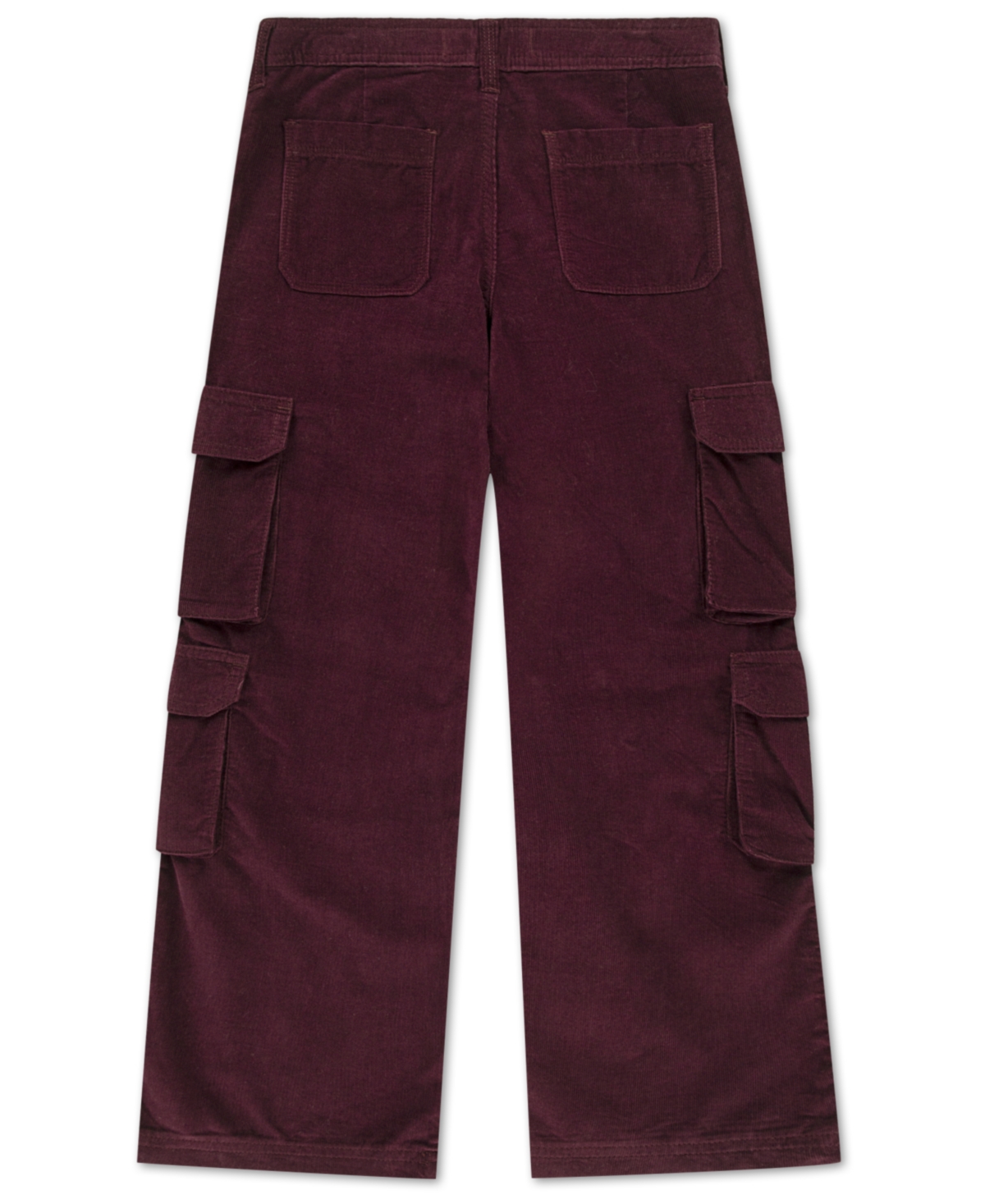 Abercrombie Big Girls Corduroy Wide Leg Cargo Pants In Burgundy