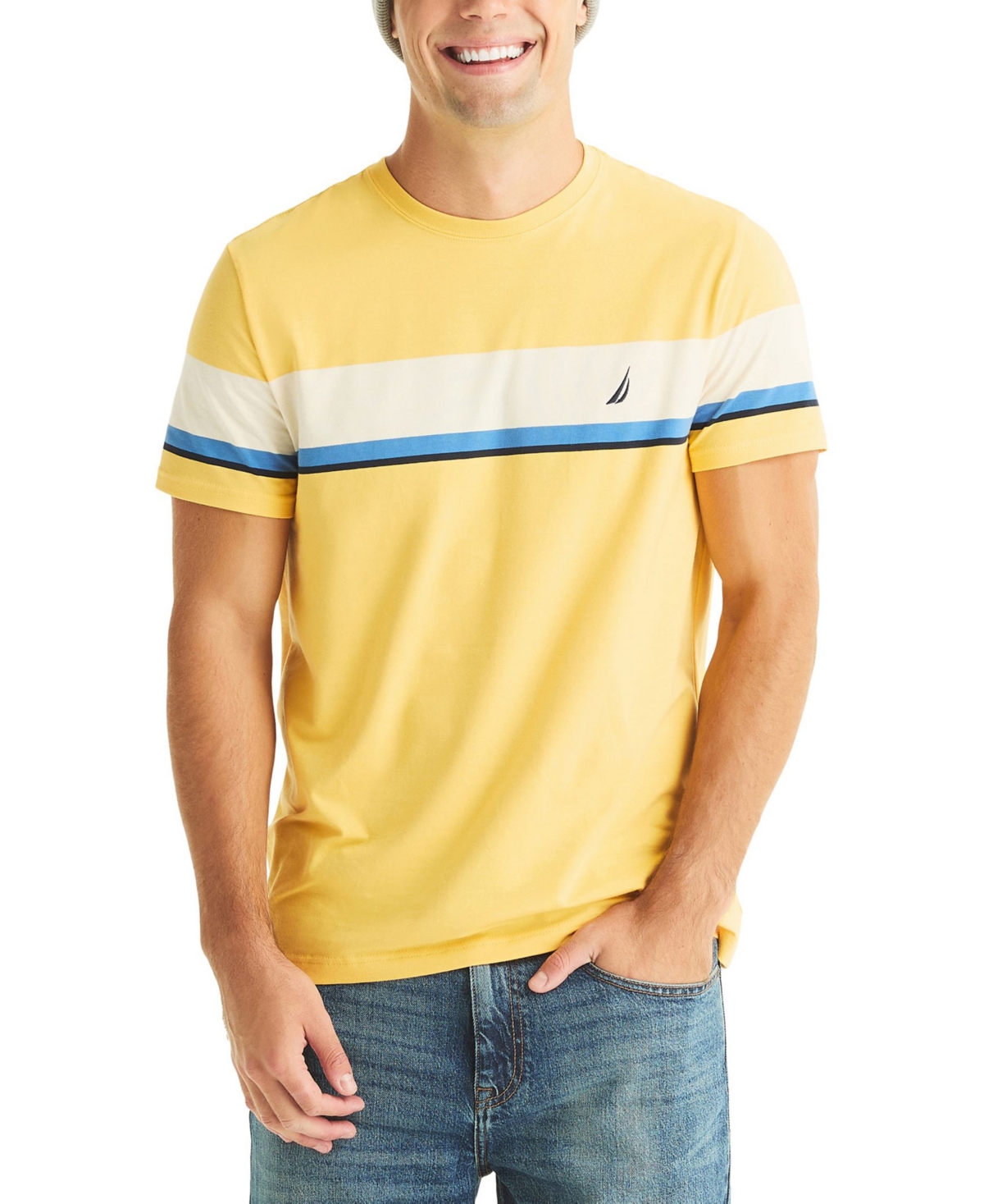 Nautica Men's Short Sleeve Stripe T-Shirt