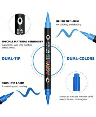 48 Colors Markers Double Headed School Back-To-School Season For Coloring Books For Students And Adults Halloween Christmas Gifts