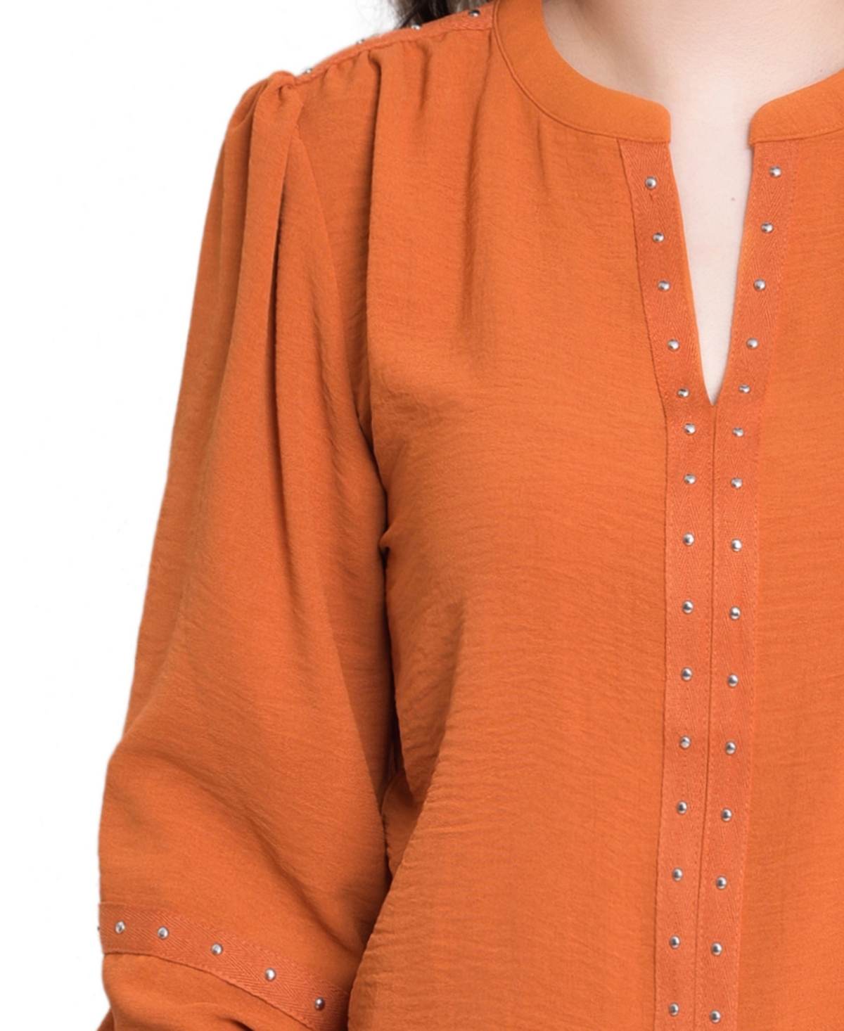 Ny Collection Women's V Neck Long Sleeve Knit Top