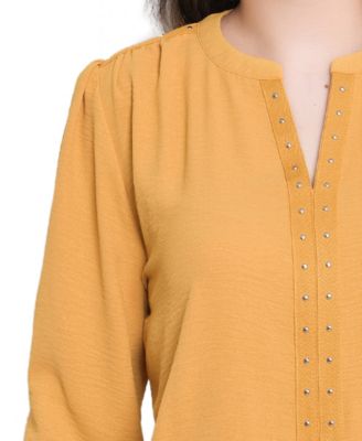 Women's V Neck Long Sleeve Knit Top