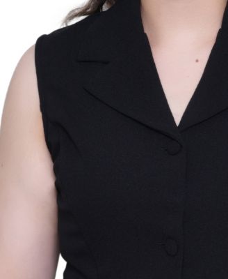 Women's V Neck Sleeveless Scuba Vest Jacket