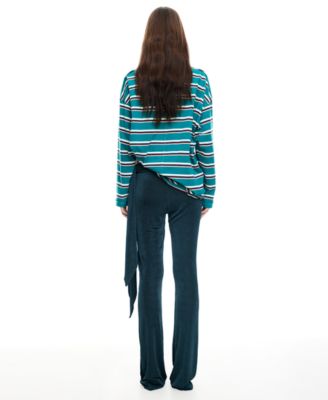 Women's Butterfly Tie Mid Rise Pants